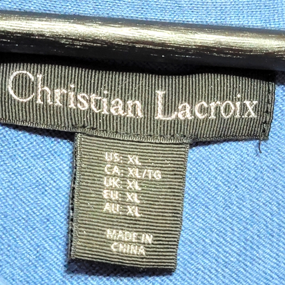 Christian Lacroix Men's Blue Pima Cotton & Cashmere Blend. #654 - Picture 4 of 8